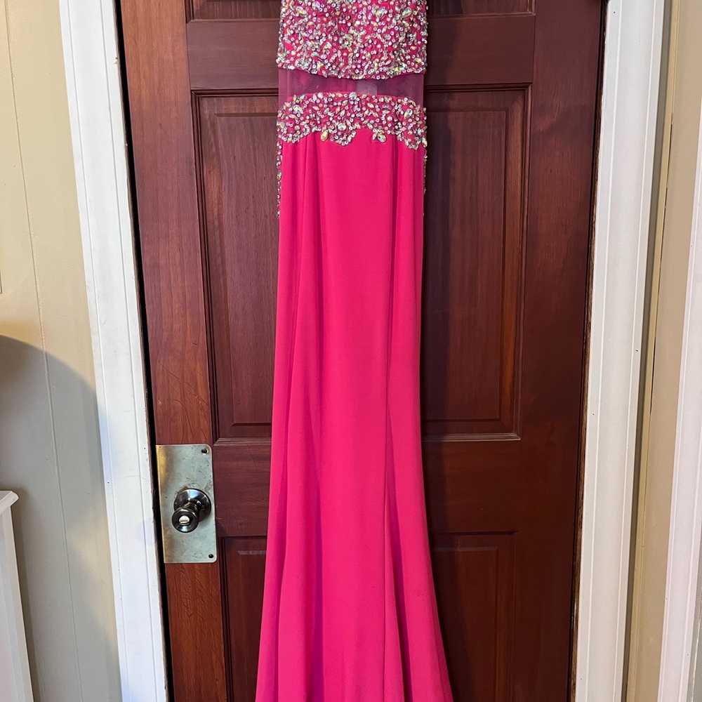 Pink Beaded Prom Dress